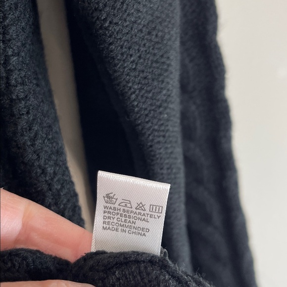 Shein Cable Knit Turtleneck Sweater Black Coastal Fisherman Size L 8/10 - Picture 9 of 11